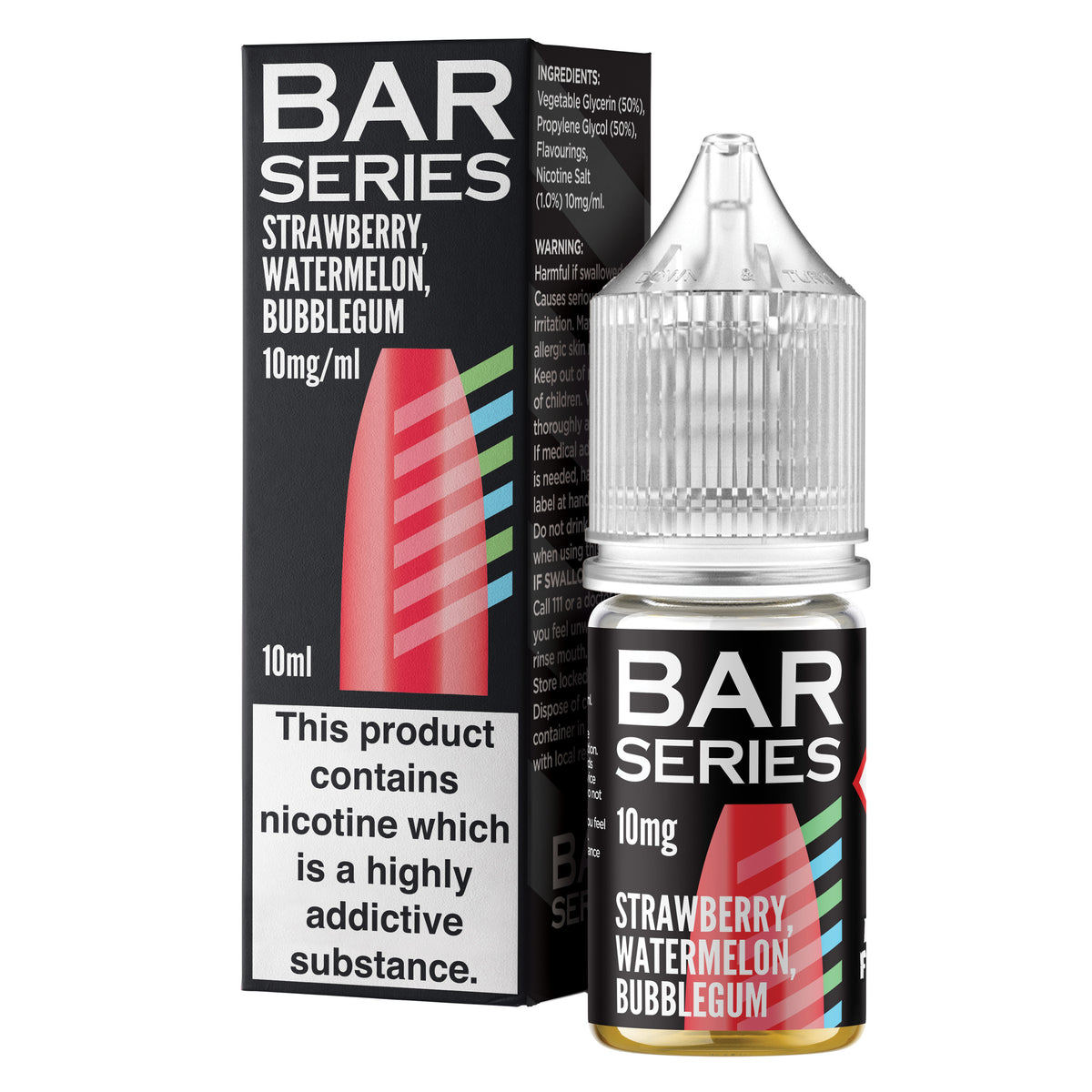 Bar Series Strawberry Watermelon Bubblegum 10ml Nic Salt - 10mg