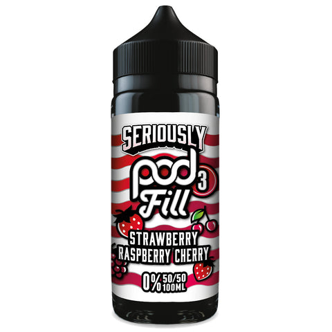 Seriously Pod Fill X3 Strawberry Raspberry Cherry 0mg 100ml Shortfill