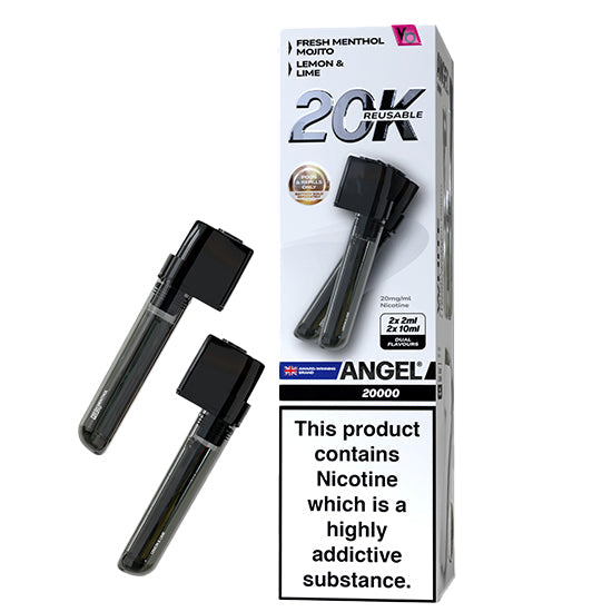 Vapes Bars Angel 20K Prefilled Vape Pods + Refill Container - White Edition