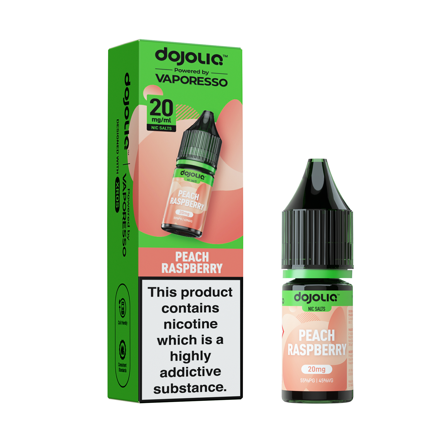 Vaporesso DojoLIQ Nic Salt 10ml (20mg) - Peach Raspberry