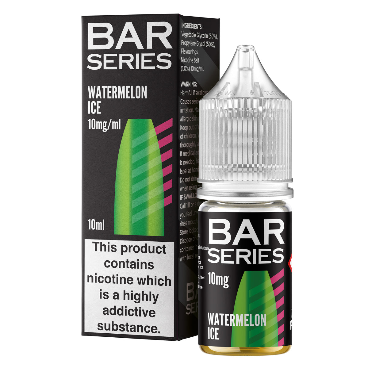 Bar Series Watermelon Ice 10ml Nic Salt - 10mg