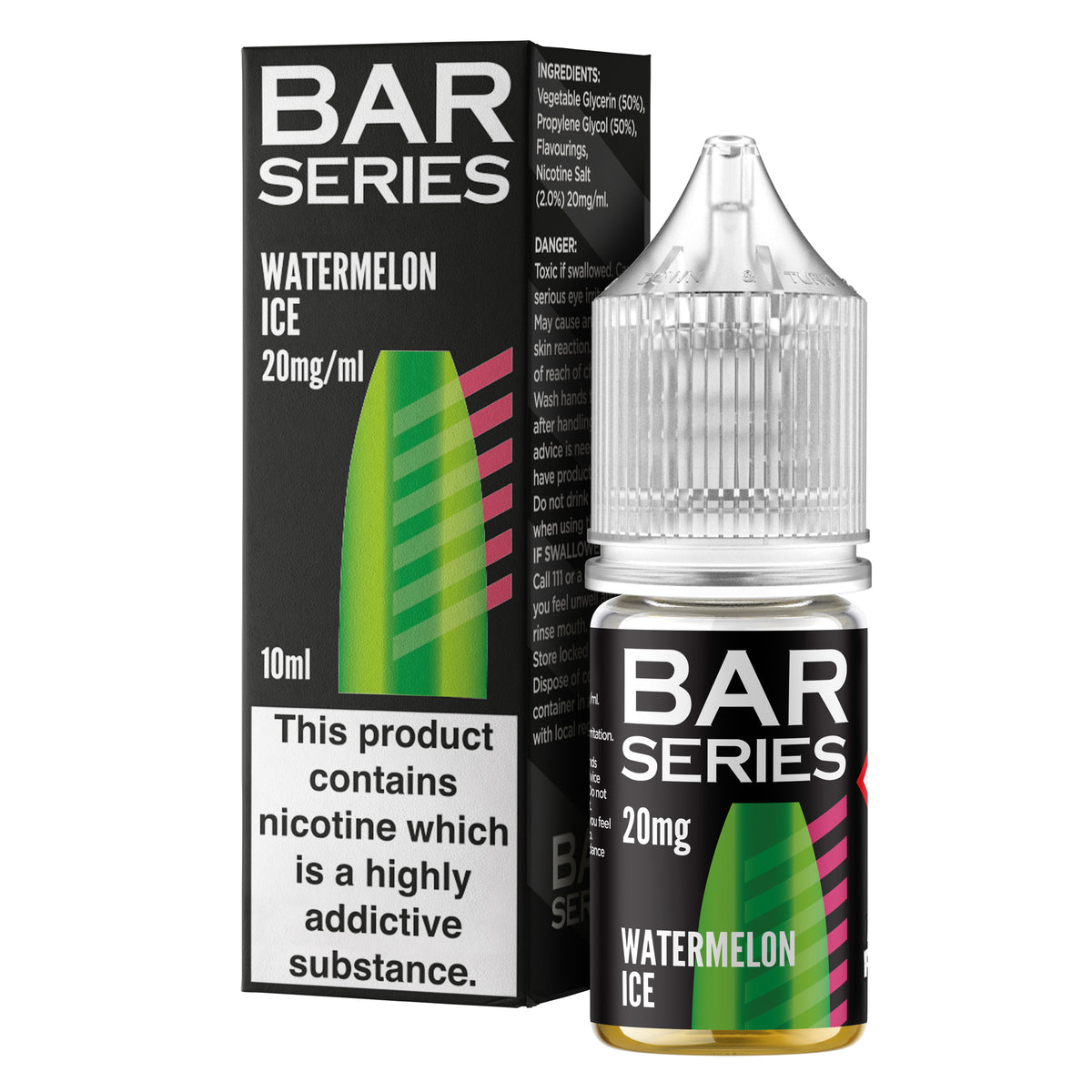 Bar Series Watermelon Ice 10ml Nic Salt - 20mg