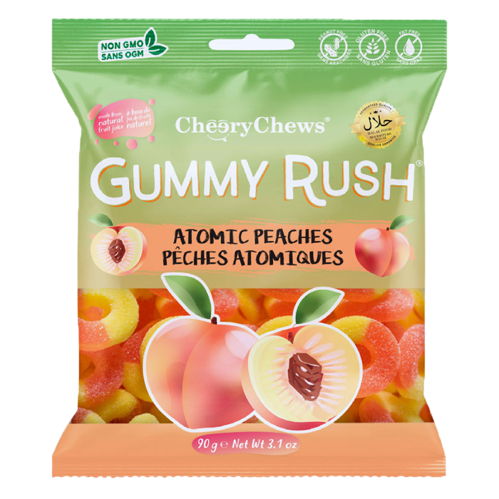 Cheery Chews Gummy Rush Atomic Peach (Box of 12)