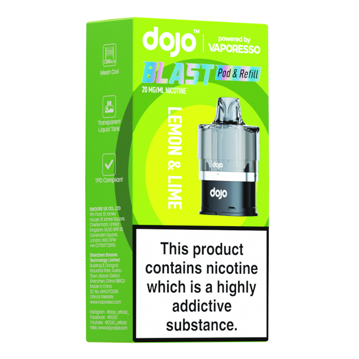 Vaporesso Dojo Blast 6000 Prefilled Pods Lemon Lime