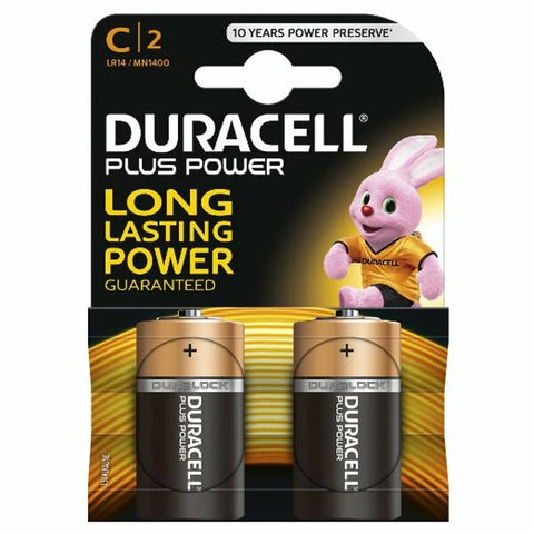 Duracell Plus C Batteries 2pk