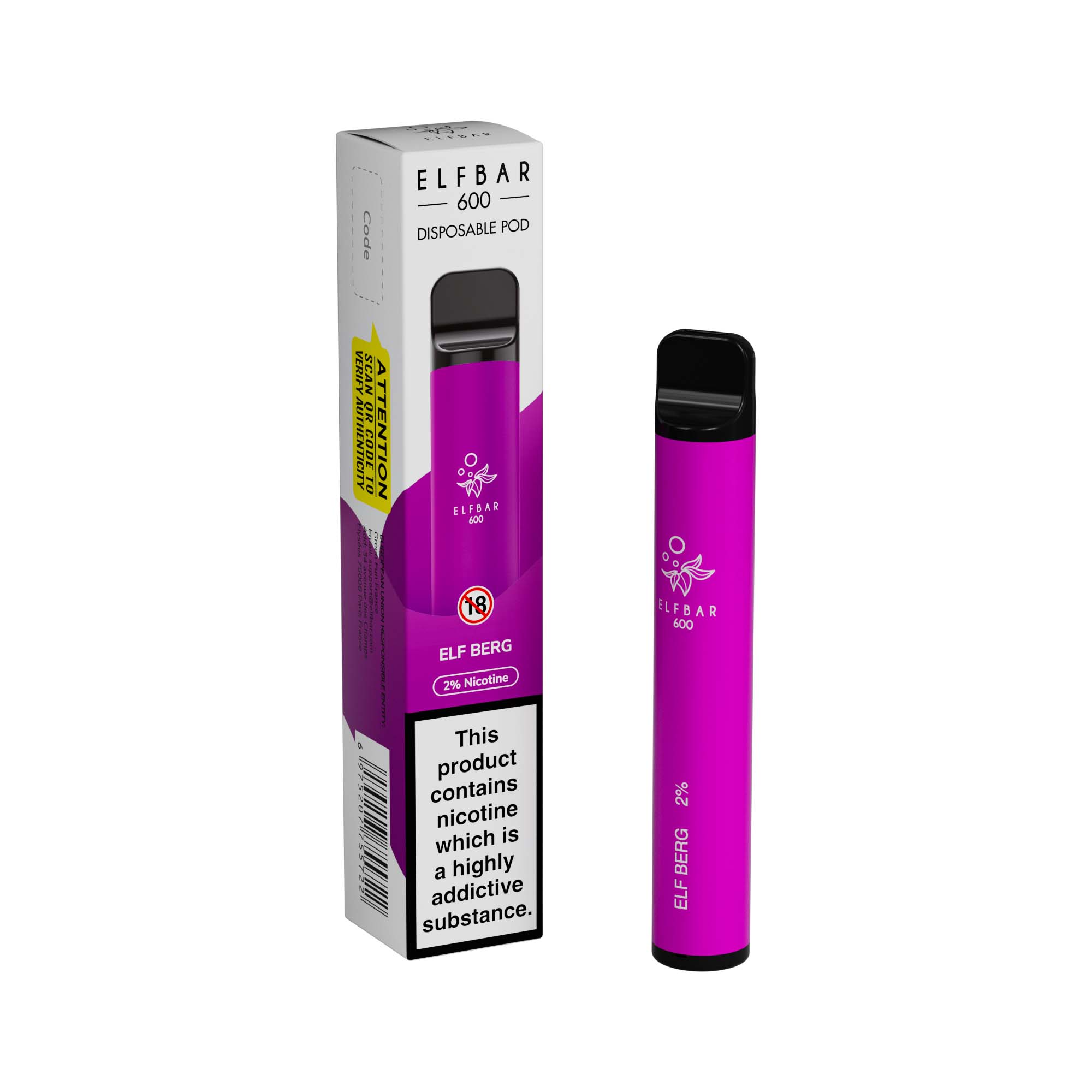 Elf Bar 600 Disposable Vape Device 20mg