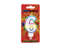GSD Number 6 Birthday Candles 6pk