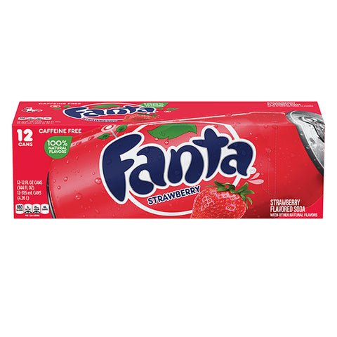 Fanta Strawberry Cans 355ml 12pk (Collection Only)