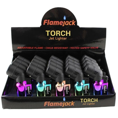 FlameJack Torch Metallic Double Jet Flame Lighters