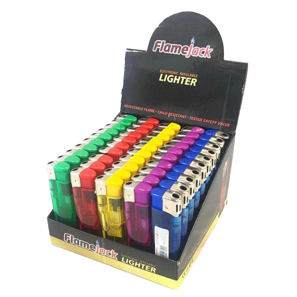 FlameJack Electronic Refillable Lighters (Transparent)