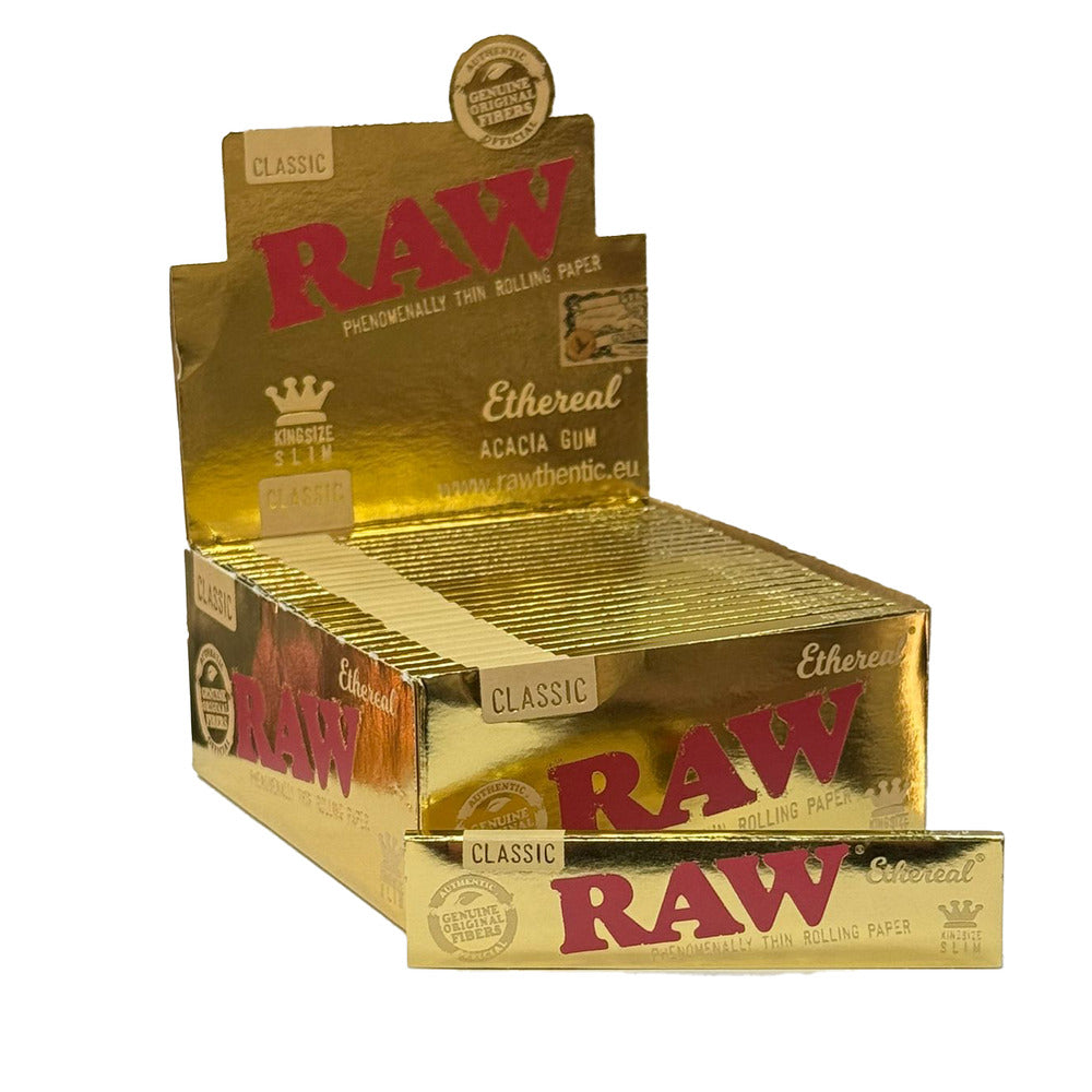 Raw Gold Ethereal King Size Slim Rolling Papers (Box of 50)