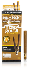 Hemper ROLLS KING Honey 2PK Hemp + Glass Tip