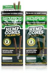 Hemper CONES KING Natural 2PK + Glass Tip
