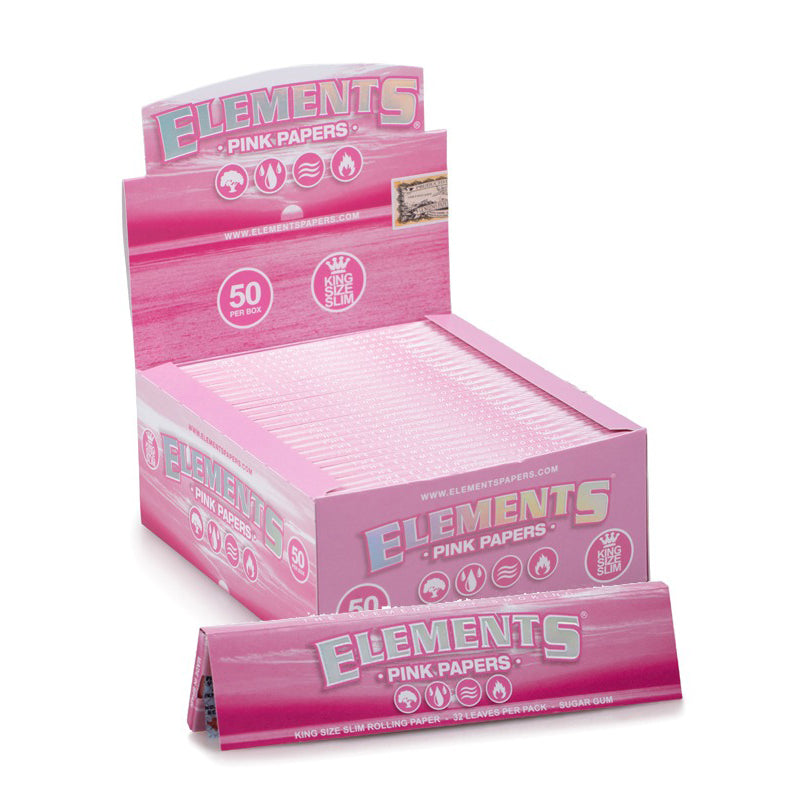 Elements Pink King Size Slim Rolling Papers