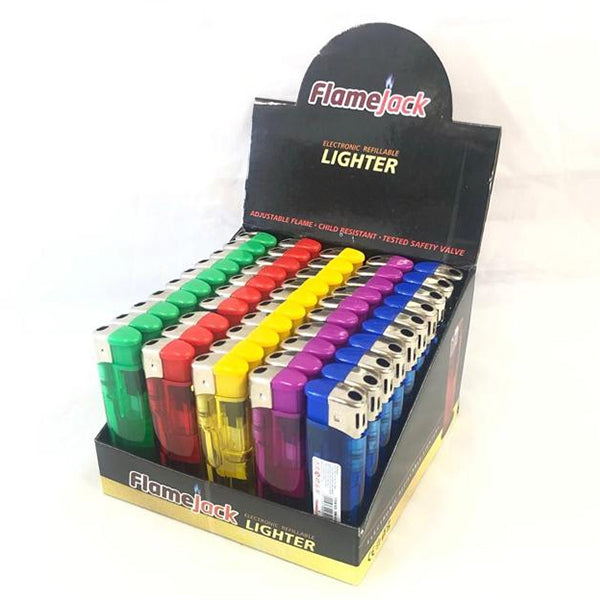 FlameJack Electronic Refillable Lighters (Solid Colours)