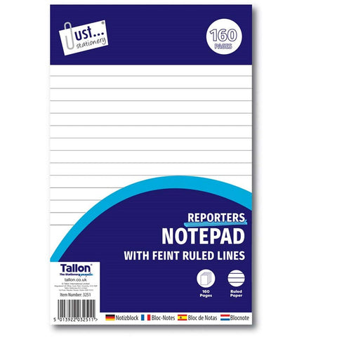 Just Stationery Reporter Notepad 160 Pages 50gsm