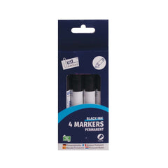 Just Stationery Chisel Tip Permanent Markers 4pk