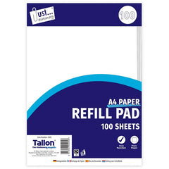 Just Stationery 100 Sheet A4 Plain Refill Pad Side Bound