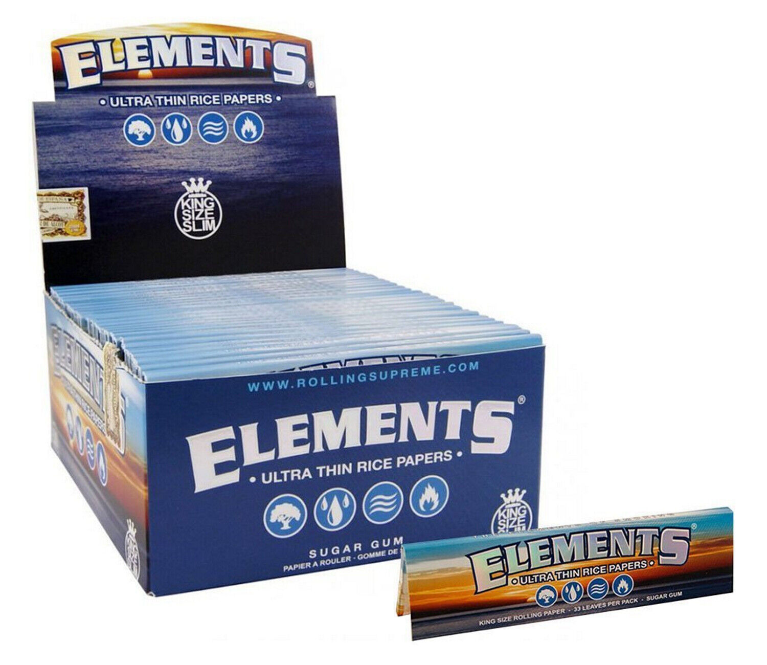 Elements King Size Slim Rolling Papers (Original)