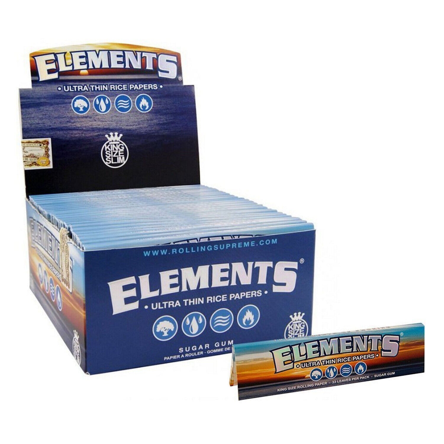 Elements King Size Slim Rolling Papers (Original)