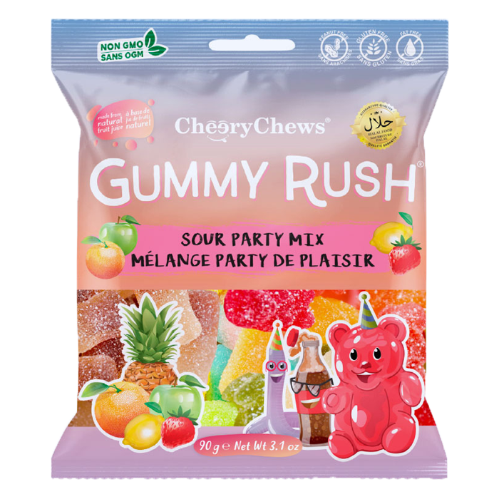 Cheery Chews Gummy Rush Sour Party Mix (Box of 12)