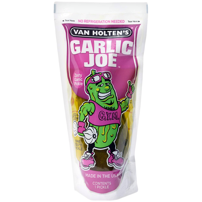 Van Holten's Garlic Joe Zesty Garlic Pickle in A Pouch - 12 x Pickles