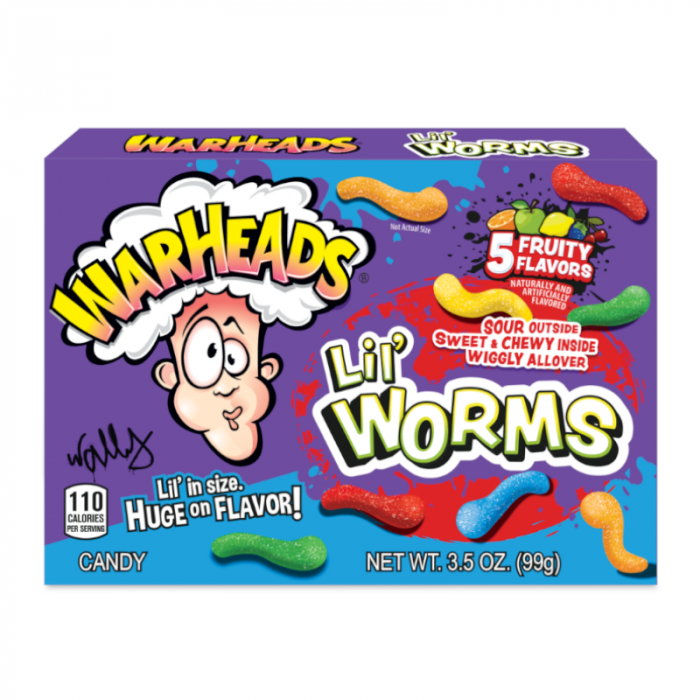 Warheads Lil' Worms Theater Box 3.5oz (99g) 12pk