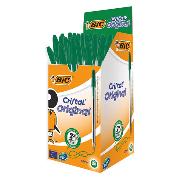 Bic Cristal Original Green Pens (50 Pens)