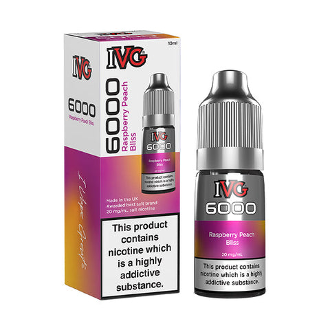 IVG 6000 Raspberry Peach Bliss 10ml Nic Salt