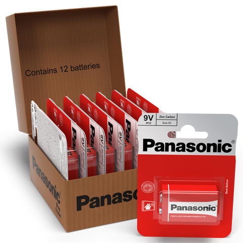 Panasonic 9V Zinc Carbon Batteries 12pk