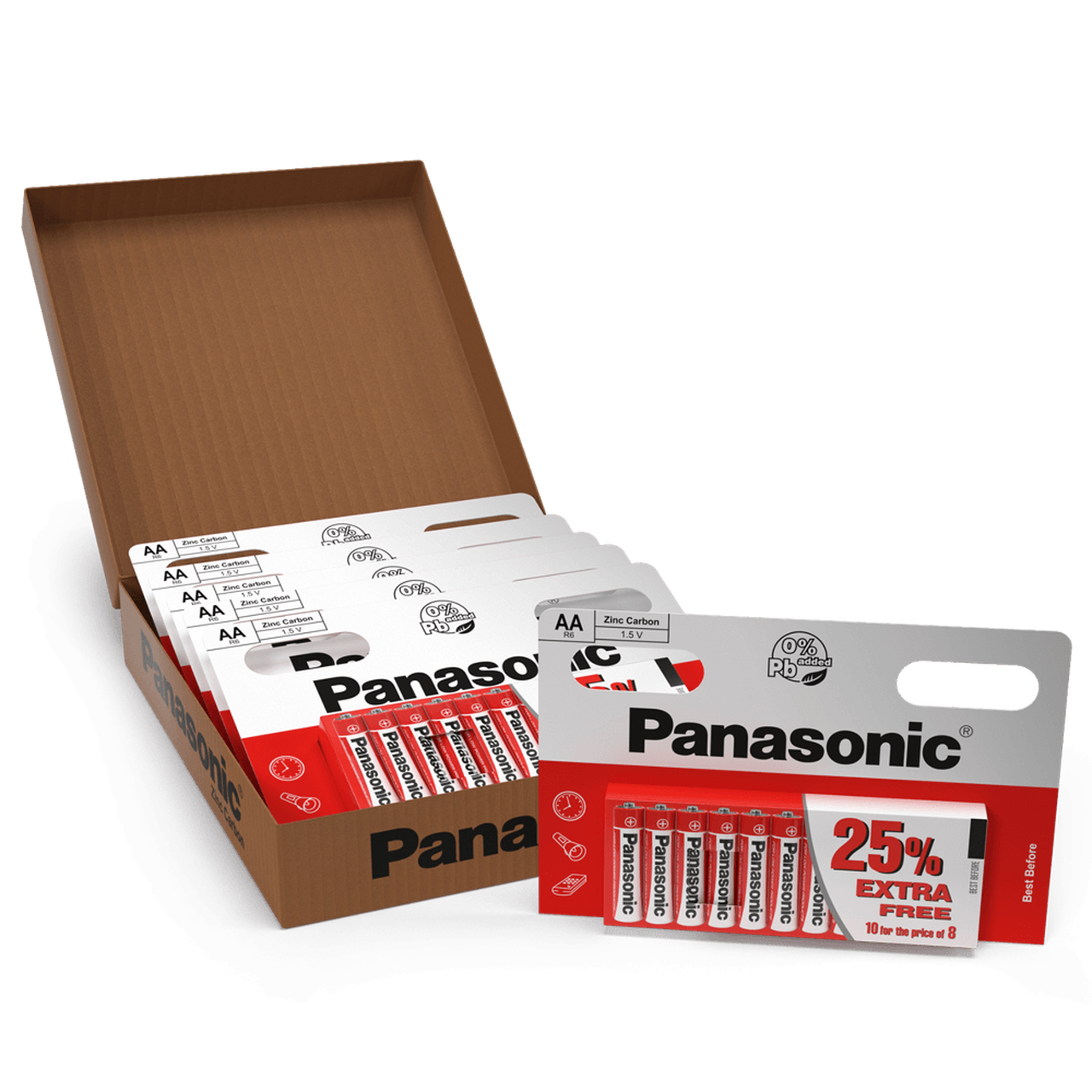 Panasonic AA R6 Zinc Carbon Batteries (48pcs)