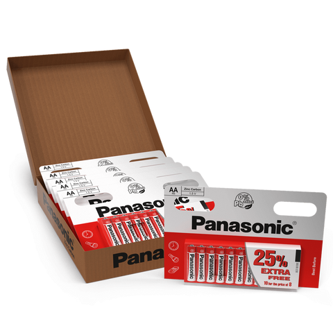 Panasonic AA R6 Zinc Carbon Batteries 48pk