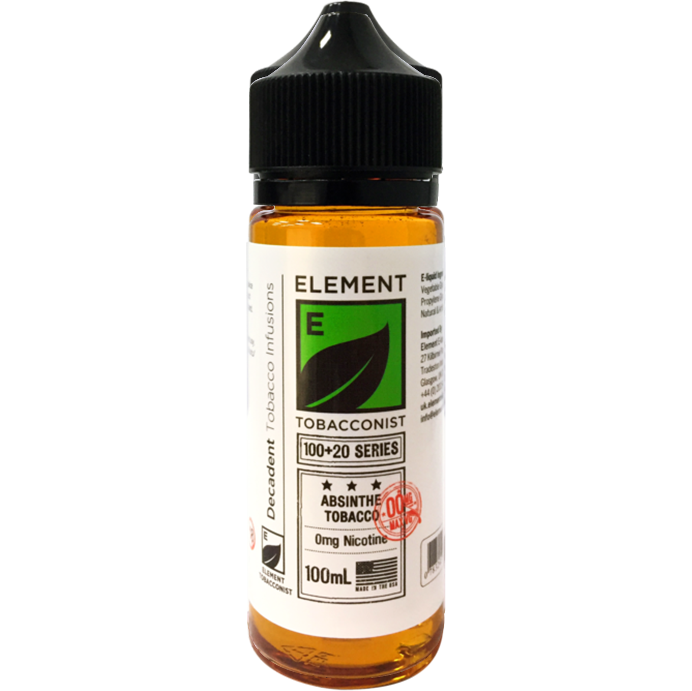 Element Tobacconist: Absinthe Tobacco 0mg 100ml Shortfill E-liquid