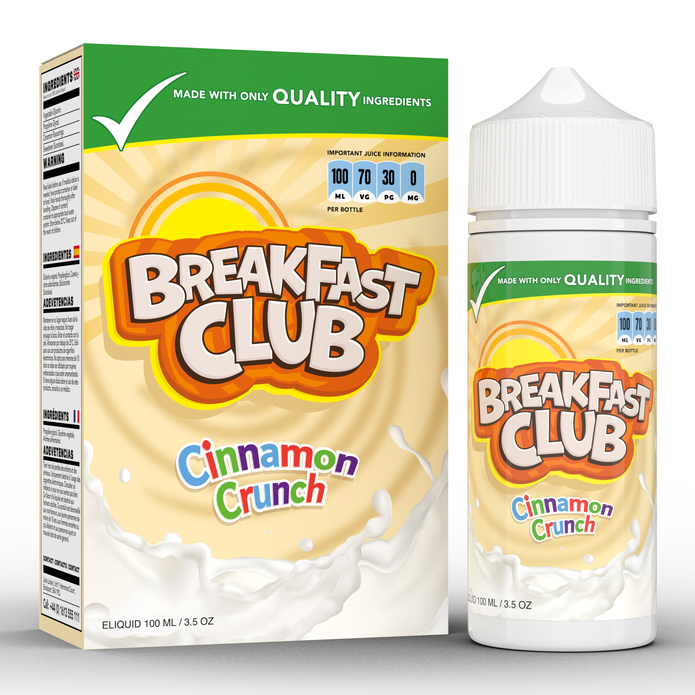 Breakfast Club Cinnamon Crunch 0mg 100ml Shortfill E-Liquid