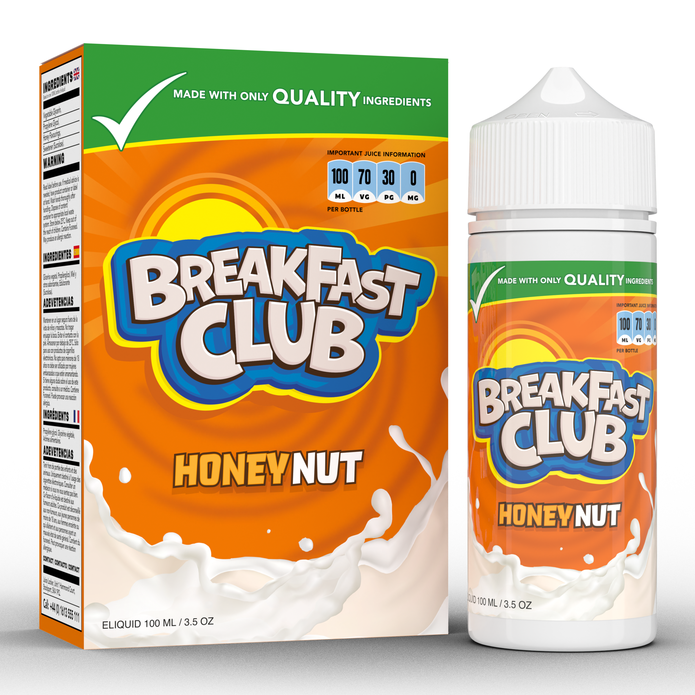 Breakfast Club Honey Nut 0mg 100ml Shortfill E-Liquid