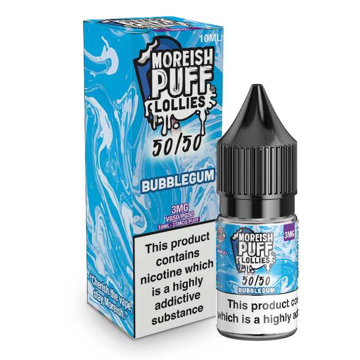 Moreish Puff Lollies 50/50 Bubblegum 10ml E-Liquid