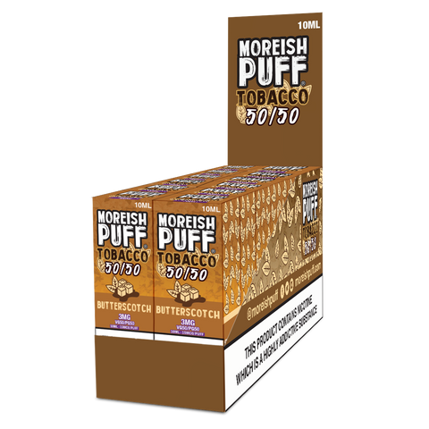 Moreish Puff Tobacco 50/50 Butterscotch Tobacco 10ml E-Liquid