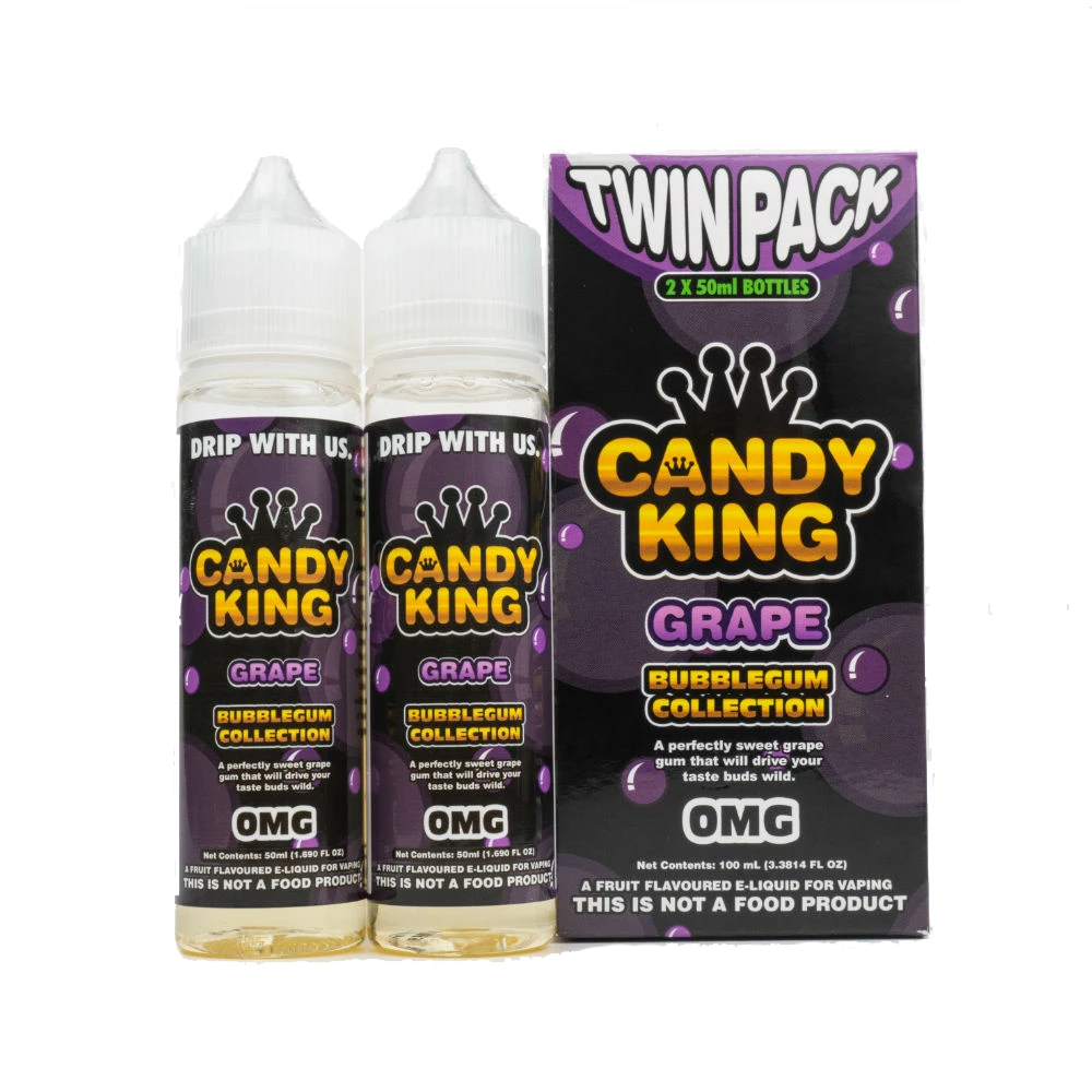Candy King Twin Pack Bubblegum Collection Grape 50ml Shortfills