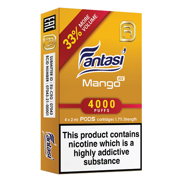 Fantasi NanoStix Pods Mango Ice 1.7% 4 Pack