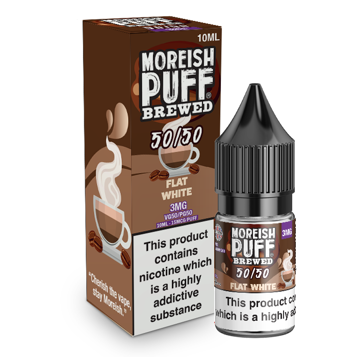 Moreish Puff Brewed 50/50 Flat White 10ml E-Liquid