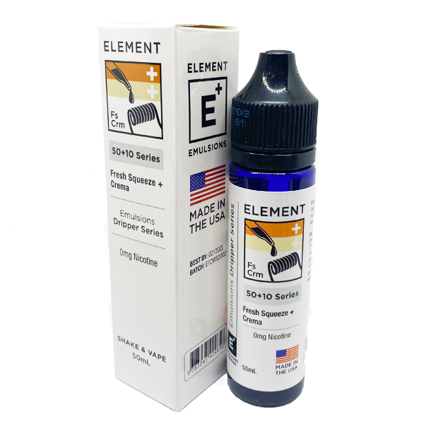Element Emulsion: Fresh Squeeze & Crema 0mg 50ml Shortfill E-liquid