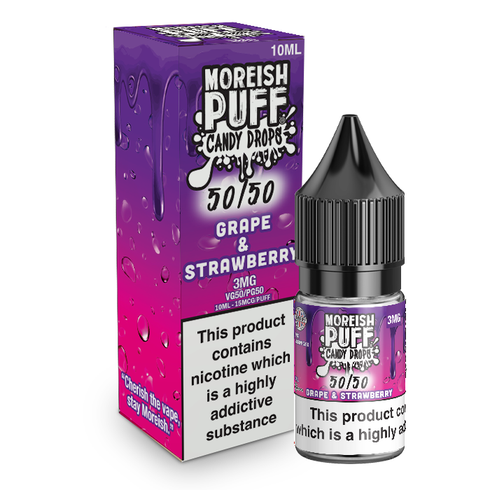 Moreish Puff Candy Drops 50/50 Grape and Strawberry Candy Drops 10ml E-Liquid