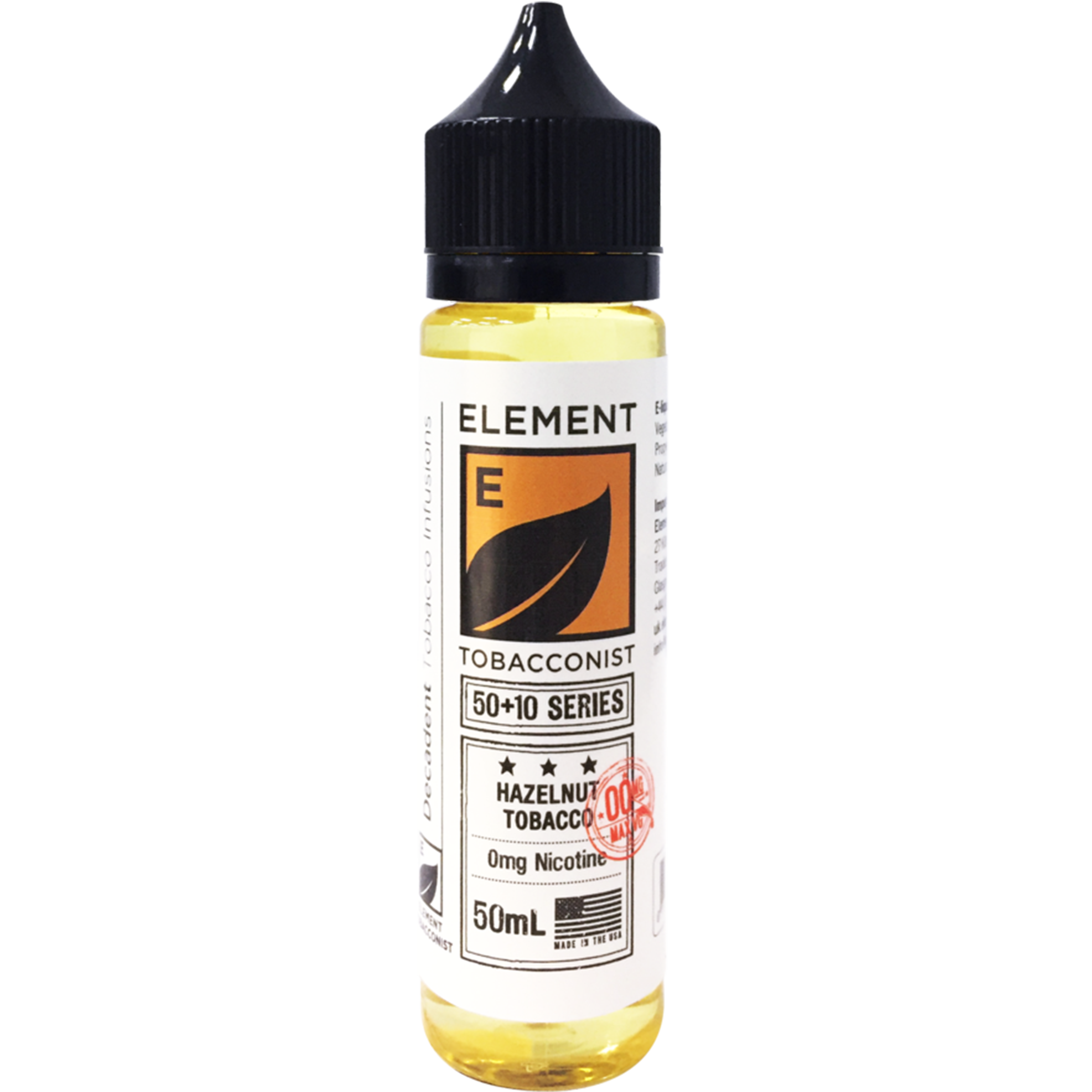 Element Tobacconist: Hazelnut Tobacco 0mg 50ml Shortfill E-liquid