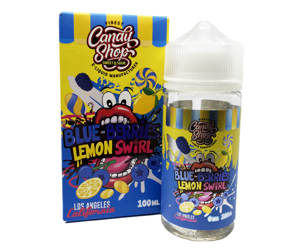 Blue-Berries Lemon Swirl By Candy Shop Sweet & Sour 0mg Short Fill 100ml