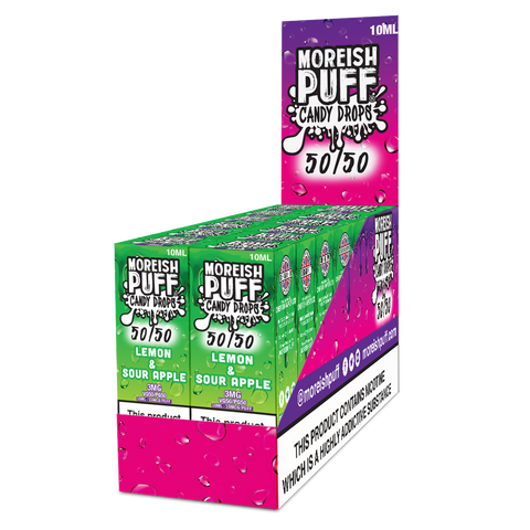 Moreish Puff Candy Drops 50/50 Lemon and Sour Apple Candy Drops 10ml E-Liquid