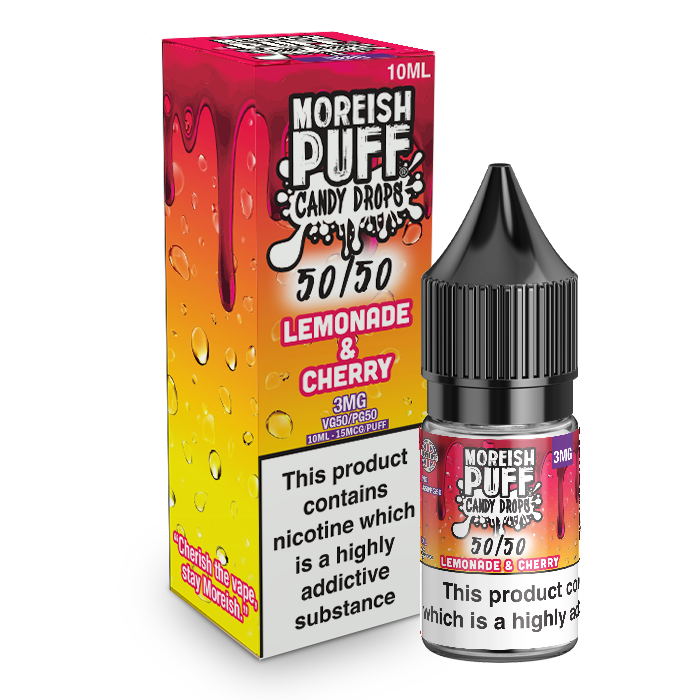 Moreish Puff Candy Drops 50/50 Lemonade and Cherry Candy Drops 10ml E-Liquid