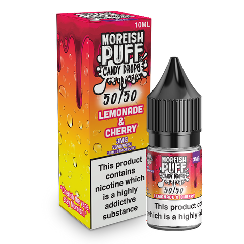 Moreish Puff Candy Drops 50/50 Lemonade and Cherry Candy Drops 10ml E-Liquid