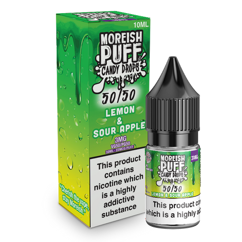 Moreish Puff Candy Drops 50/50 Lemon and Sour Apple Candy Drops 10ml E-Liquid