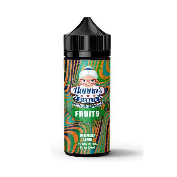 Nanna's Secret Fruits: Mango Lime 0mg 100ml Shortfill E-Liquid