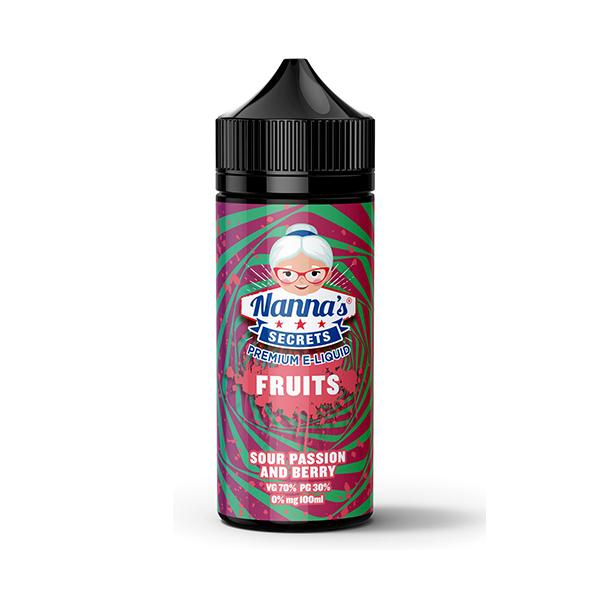 Nanna's Secret Fruits: Sour Passion & Berry 0mg 100ml Shortfill E-Liquid
